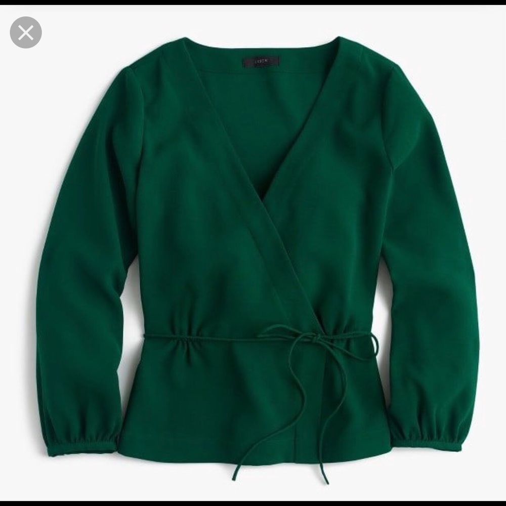 J Crew Drapey Crepe Faux Wrap Top - Size 4P